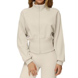 Veste de sport zippée coupe-vent pour femme, automne/hiver, surdimensionnée, chaude, en coton, col montant, pour la course en plein air - Product Image 4