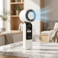Nouveau ventilateur électrique numérique portable pliable à piles, mini, polyvalent, en plastique blanc, avec boîte cadeau USB