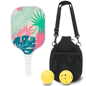 Raquettes de pickleball en fibre de verre 13,4 mm antidérapantes, ensemble de sport d'extérieur avec sac de transport et balles pour le divertissement - Product Image 4