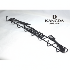 Étagère murale de cuisine à deux niveaux, crochet en métal pour ustensiles, accessoires de rangement pour la maison, le bureau, en tissu, plastique, aluminium - Product Image 1