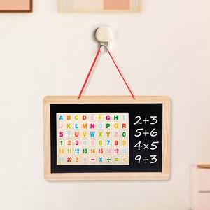 Mini tableau noir suspendu double face pour la maison, le bureau, le commerce, tableau blanc en bois pour dessiner, pour garçons et filles - Product Image 5