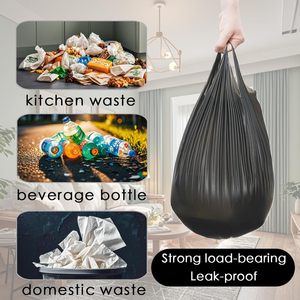 Bolsas de Basura Pequeñas Tipo Chaleco de LDPE Resistentes Huamaohengchun para Oficina, Cocina, Dormitorio, 60 Unidades, Blancas - Product Image 5