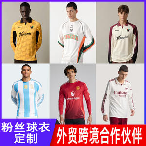 Camiseta de fútbol de manga larga personalizada para exportación transfronteriza, jersey de aficionado de manga larga, sublimación por tinte - Product Image 5