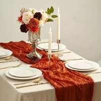 Nappe de Table en Gaze de Coton Vert Sauge en Gros, Chemin de Table pour Décoration de Mariage