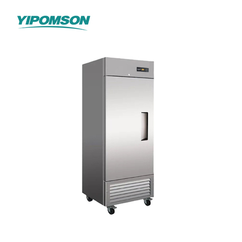 Reach-in Single Door Commercial Refrigerator with Bottom Compressor Stainless Steel Kitchen Cooling Freezer Cabinet