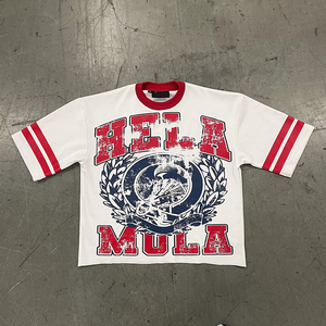 Streetwear Homme 100% Coton Caractère lourd T-shirt imprimé Épaule tombante Vintage Surdimensionné Boxy Respirant Écologique - Product Image 3