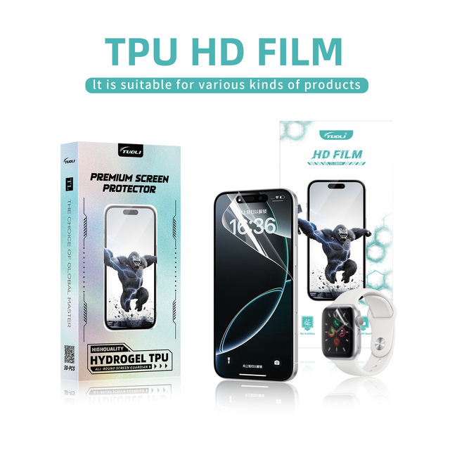 Anti-Scratch Anti-explosion HD Clear Screen Protector Soft Tpu Hydrogel Film for Cell Phone Store and Electronics Repair Shop