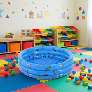 Piscine gonflable pour enfants en PVC durable - Idéale pour jouer en extérieur et en intérieur, amusement aquatique polyvalent avec plusieurs couleurs - Product Image 1