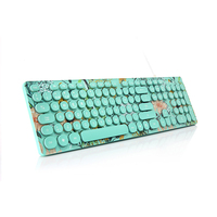 Fabricant de clavier personnalisé mignon clavier filaire de bureau rétro à touches rondes