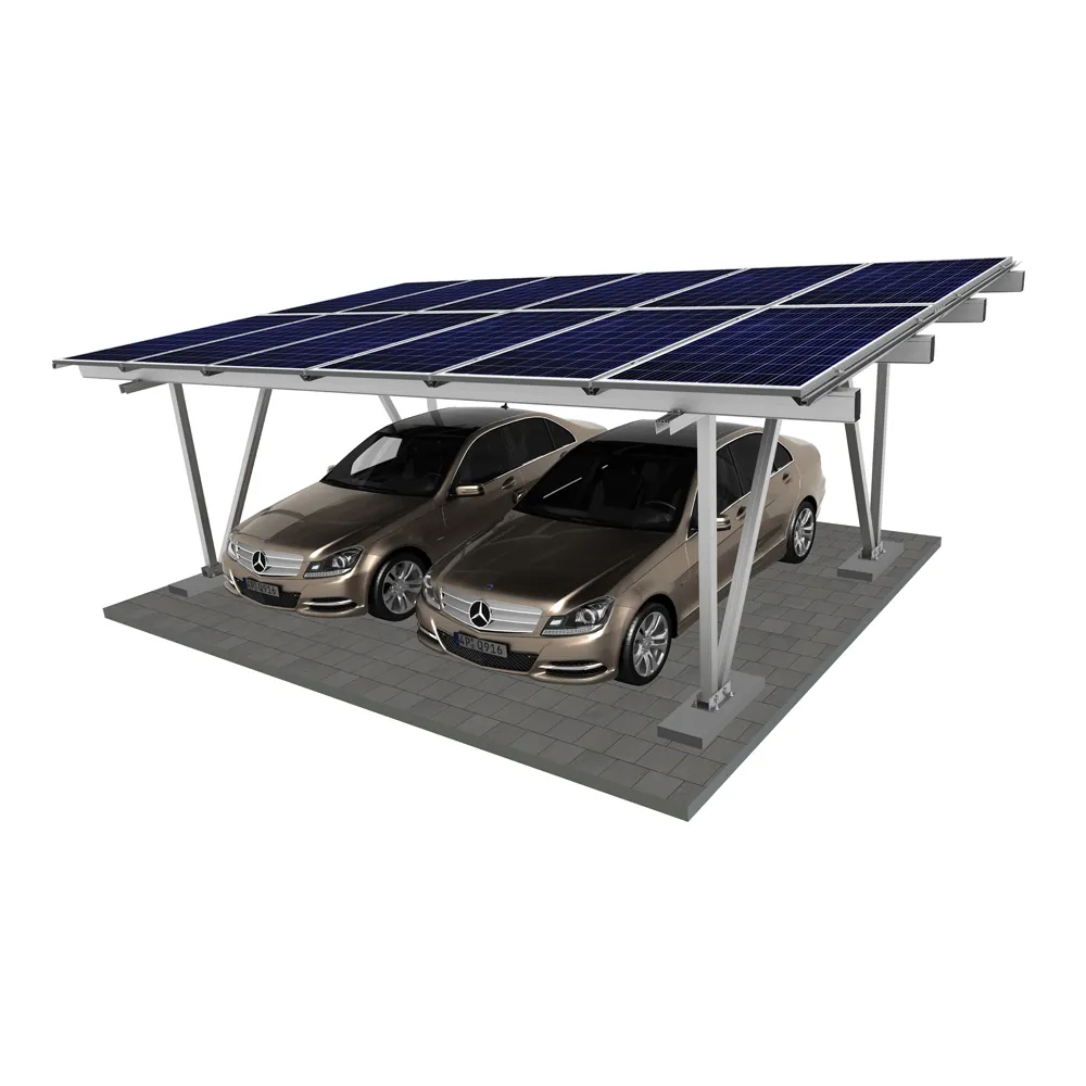 2 Parks truktur 5kW wasserdichtes Aluminium-Solar-Carport-Montages ystem