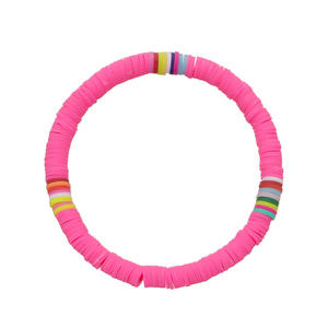 Bracelets de surfeur recyclables de 6 mm en argile polymère arc-en-ciel, extensibles écologiques en perles, cadeaux de plage - Product Image 5