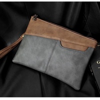 Nouveau rétro Simple hommes jeunesse pochette Style coréen enveloppe iPad sac à la mode portefeuille en cuir pour les petites entreprises