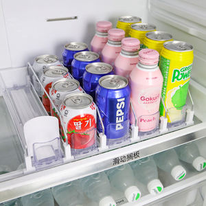 Étagère à bouteilles de boissons à ressort profond, distributeur de canettes, plateau pour réfrigérateur, organisateur de boissons de haute qualité pour réfrigérateur - Product Image 1