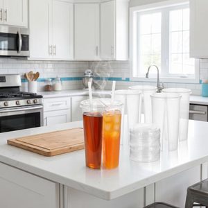 Gobelets en plastique PET personnalisés à double compartiment de 500 ml et 700 ml avec étiquetage In-Mold pour boissons froides Boba – Tendance du moment - Product Image 3