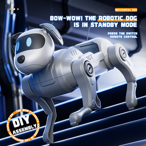 Hot Bán 2.4Ghz RC <span class=keywords><strong>Robot</strong></span> Điện DIY Lắp Ráp Nhựa Cơ Khí Con Chó Trẻ Em Của Giáo Dục Vật Nuôi Điều Khiển Từ Xa Đi Bộ Đồ Chơi - Product Image 2