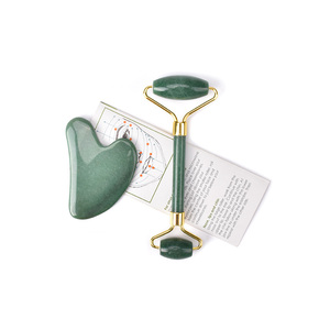 ¡En stock! Proveedor <span class=keywords><strong>China</strong></span> de encargo verde Aventurina jade rodillo gua sha raspado masaje conjunto de herramientas - Product Image 6