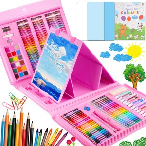 Kits d'art 208 pièces avec <span class=keywords><strong>chevalet</strong></span> à trois volets, ensemble d'art de peinture de luxe coloriage dessin papeterie ensemble cadeau pour artistes adolescents adultes - Product Image 2