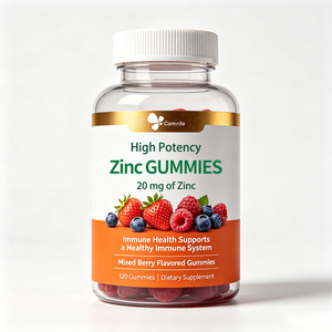 Complément alimentaire personnalisé avec logo privé, gommes au zinc aromatisées aux fruits rouges, pour la santé immunitaire, soutient un système immunitaire sain - Product Image 1