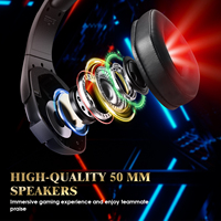Casque de jeu filaire circum-auriculaire, lumière monochrome, 3,5 mm, pour PS4, ordinateur portable, avec microphone micro USB
