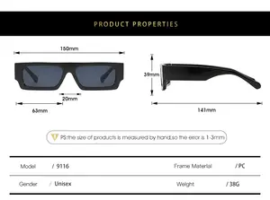 Gafas de Sol in kính nhỏ dày khung biểu tượng tùy chỉnh 2023 mới đến bóng thương hiệu bán buôn Thiết kế kính mát cho nam giới phụ nữ