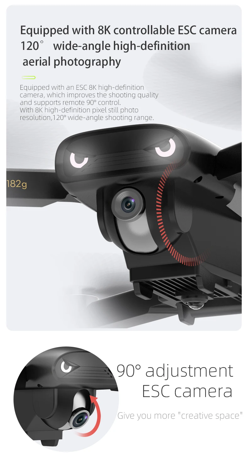 Drones GPS LM12 con cámara para adultos 4K, tiempo de vuelo de 40 minutos,  dron FPV plegable de 5 GHz con motor sin escobillas, menos de 250 G