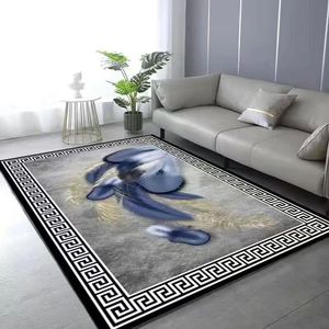 Hiện đại sang trọng Bắc Âu khu vực rộng lớn Thảm ánh sáng màu xám pha lê nhung chống trượt thảm mô hình hình học máy làm cho phòng khách - Product Image 1