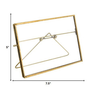 HMS 5 \ "X 7 \" in metallo oro cornice per foto in lega e vetro per uso domestico decorativo - Product Image 5