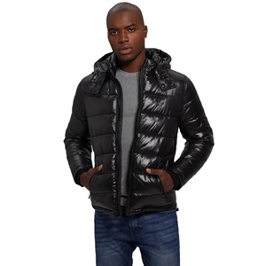 Chaqueta acolchada de lona con cremallera ligera para hombre de invierno con logotipo personalizado frontal - Product Image 1