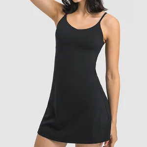 Custom Women Yoga Tennis Straps Spaghetti Dress Yoga Fitness Breathable Golf Short Dress Girls Athletic Sports Dress Tennis Wear