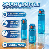 Nouvelle bouteille d'eau sportive en plastique réutilisable, grande, portable, anti-fuite et anti-chute pour l'extérieur