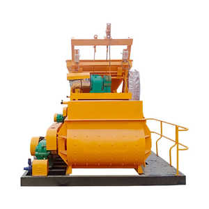 Mélangeur à béton horizontal à double arbre JS500 de 500 litres, neuf, directement de l'usine, avec composants essentiels (moteur, pompe, moteur électrique) - Product Image 1