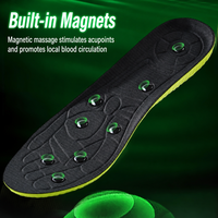 8 Eingebettete Magnete Akupunktur-Stimulation Hochelastische Stoßdämpfung Antibakterielle Magnetische Massage PU Unisex Sport-Einlegesohlen