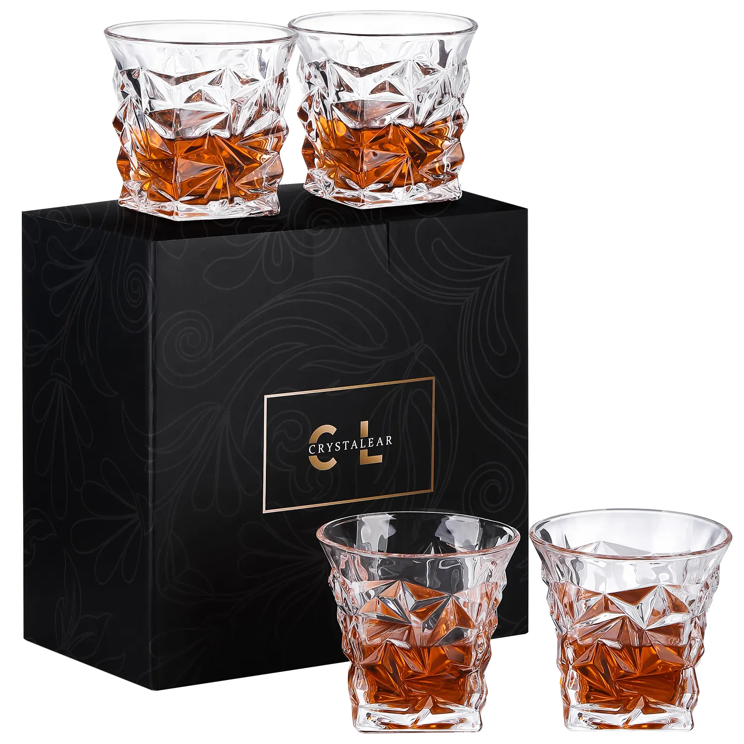 Vintage Design classico personalizzato personalizzato logo regalo scatola di lusso whisky bicchiere di vino Set 4