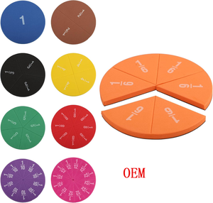 Modello circolare a codice colore per frazioni, design per tagliare la <span class=keywords><strong>pizza</strong></span>, strumento didattico per la matematica della scuola primaria, supporto OEM - Product Image 1