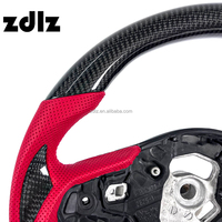 Volante Deportivo Personalizado de Cuero Perforado Rojo y Fibra de Carbono para Toyota Supra GR A90 2019-2024, Accesorios Interiores para Auto
