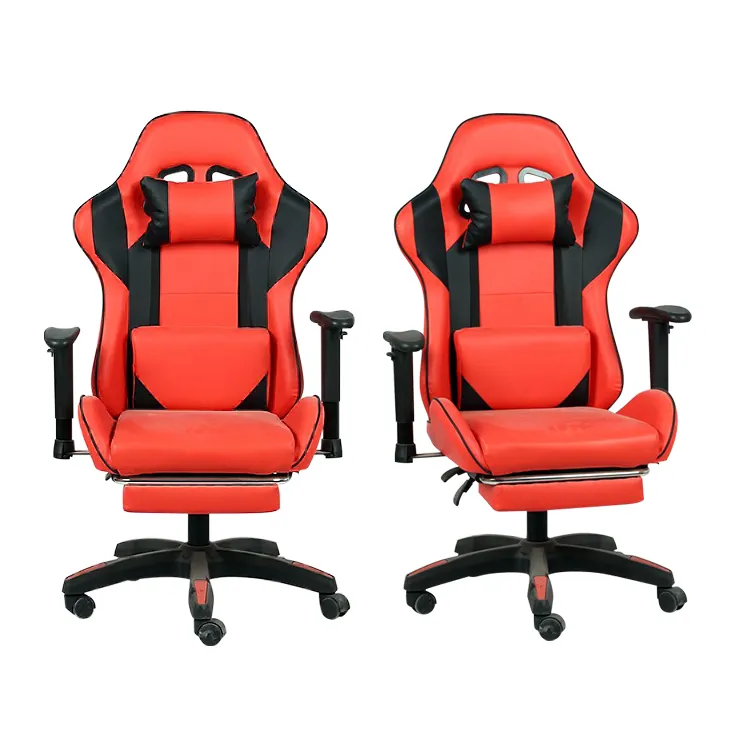 Customized wholesale cheap ergonomic adjustable lumbar support gaming chair with foot rest