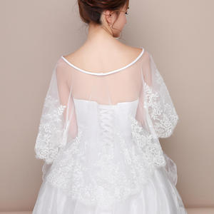 Genya - Capa, <span class=keywords><strong>bolero</strong></span>, chal, estola o cubrepecho de <span class=keywords><strong>encaje</strong></span> floral para novia, para boda y fiesta - Product Image 4