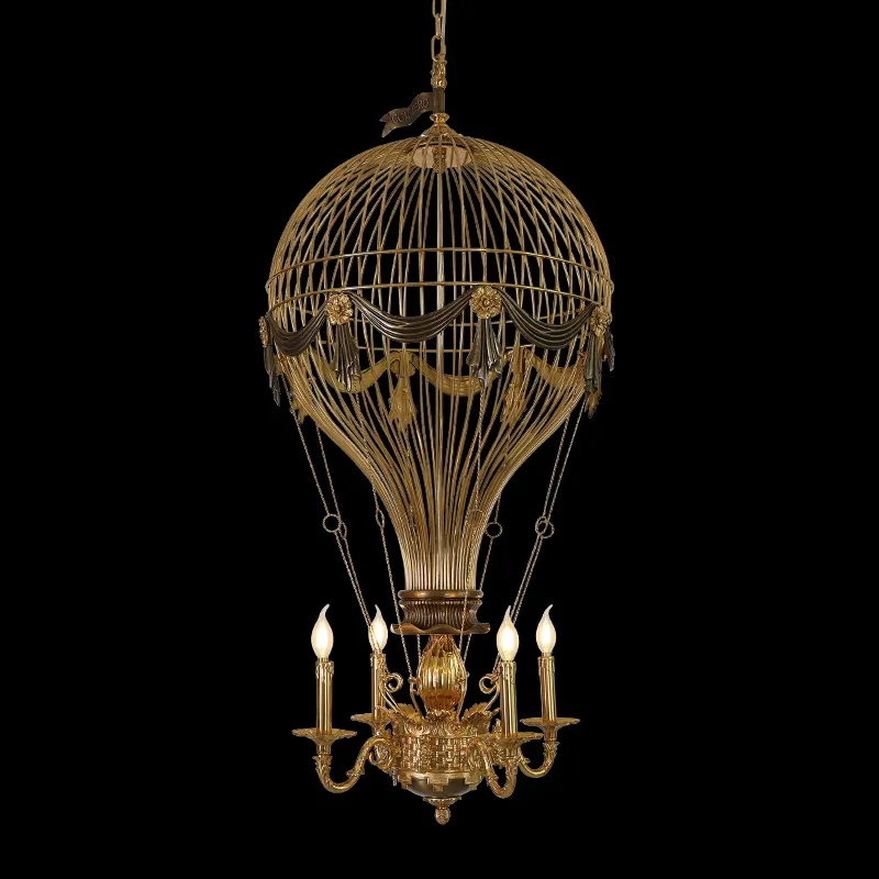 Jewellerytop balon aydınlatma lüks pirinç kolye lamba kubbe yüksek son aydınlatma kolye antika avize viktorya ışık