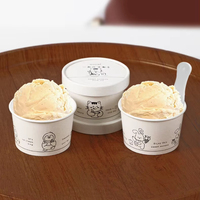 Gobelet à glace triangulaire transparent 100ML 200ML avec couvercle dôme, format fête, pour Noël, pour machines à biscuits à presser, modèle bol en papier