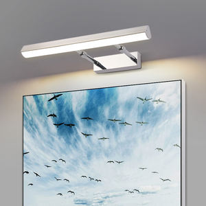 Applique murale chromée minimaliste scandinave, lampe de miroir de salle de bain, éclairage de coiffeuse, éclairage de miroir avant, éclairage de tableau d'hôtel - Product Image 1