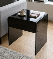 Table basse en acrylique transparent ou noir sur mesure, prix d'usine, petite table à café avec tiroir, table d'appoint moderne en lucite pour salon