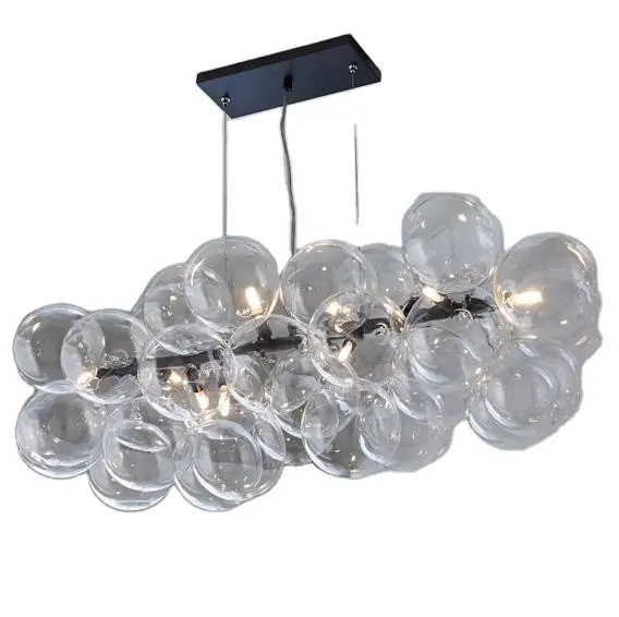 Atacado Nordic Decoração Clear Glass Ball lâmpada LED Globo bolha Luzes Pingente De Vidro para quarto