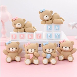 Decorazioni per <span class=keywords><strong>torta</strong></span> Mini <span class=keywords><strong>orsetto</strong></span> blu rosa Toppers per Baby Girl Baby Shower festa di compleanno decorazioni - Product Image 1