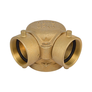 <span class=keywords><strong>Raccord</strong></span> siamois en laiton 4 x 2 1/2 x 2 1/2 pouces pour équipement de lutte contre l'incendie - Product Image 1