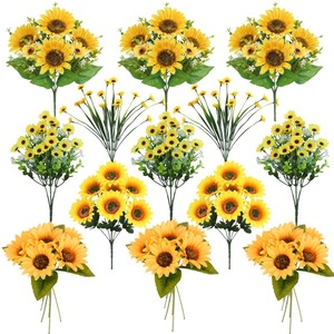 Bouquet de tournesols et marguerites en plastique et soie, pour décoration de mariage, maison et extérieur - Product Image 1