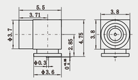 Conector RF SMPM Macho Recto Mini SMP SSMP de 50 Ohmios para PCB