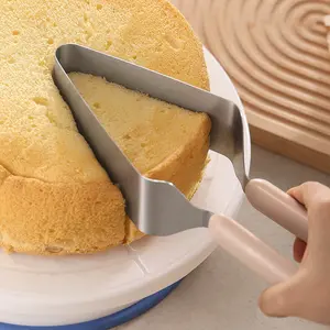 Couteau à tarte en acier inoxydable Trancheuse Serveur Lifter Diviseur de gâteau Cutter avec poignée en plastique PP Outil à gâteau Accessoire Pelle