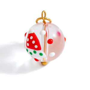 Christmas Charms Gallery | Lampwork Holiday Bead &18K PVD Gold Plated Stainless Steel Bail Pendant | Waterproof & Hypoallergenic - Product Image 4
