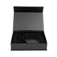 Boîte d'emballage magnétique de luxe personnalisée en carton rigide noir pour parfum, forme sur mesure