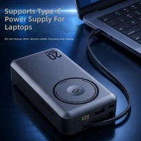 Support magnétique semi-solide OEM 20000 mAh avec câble télescopique 100W, batterie externe japonaise pour ordinateur portable et mobile